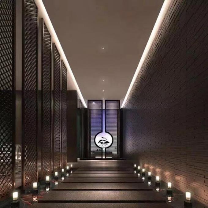 أسلوب أمريكي ليزر القطع الذهبية الفولاذ المقاوم للصدأ شاشة غرفة الحائط للمنزل فندق مطعم 7