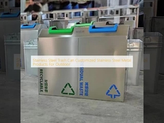 القمامة من الفولاذ المقاوم للصدأ المنتجات المعدنية من الفولاذ المقاوم للصدأ المخصصة للخارج