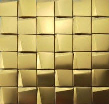 سعر جيد 48 بلاط فسيفساء من الفولاذ المقاوم للصدأ شبه منحرف ثلاثي الأبعاد 293 × 293 مم لتزيين المطبخ الانترنت