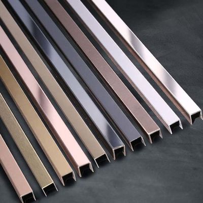 سعر جيد Customized Shaped U Shaped Mirror 316L Stainless Steel Trim Strip For Apartment Decoration الانترنت