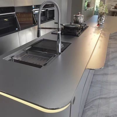 مخصصة 316L خط الشعر المفرشحة المنحوتة الطلاء الصلب المقاوم للصدأ الصفائح المنتهية 304 دائرية الحافة المطبخ مكتب