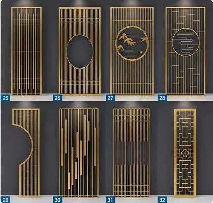 سعر جيد تصميم مخصص 304 المعدن الفولاذ المقاوم للصدأ غرفة المعيشة مدخل البهو شاشة الحائط للديكور الانترنت