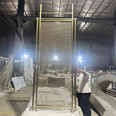 سعر جيد أسلوب أمريكي ليزر القطع الذهبية الفولاذ المقاوم للصدأ شاشة غرفة الحائط للمنزل فندق مطعم الانترنت