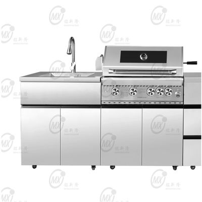 سعر جيد أفران الشواء من الفولاذ المقاوم للصدأ ذات الأغراض المزدوجة الفيلا المطبخ في الفناء الخارجي خزانات العرض المعدنية الانترنت