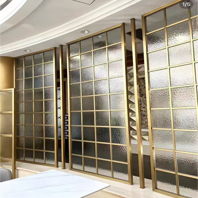 سعر جيد Foshan MXL Shiny Gold 304 Stainless Steel Screen&Dividers For Dining Room الانترنت