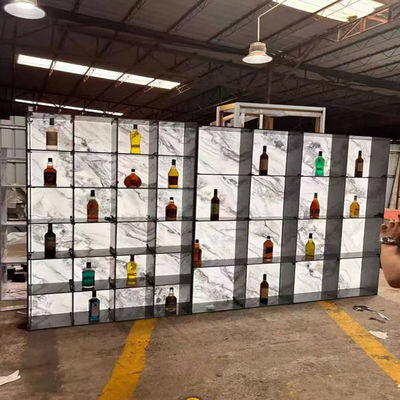 سعر جيد Sus304 201 316 تصميمات عالية المستوى خزانة النبيذ العرض المتاجر المتخصصة مع LED الانترنت