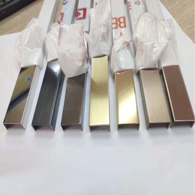 سعر جيد شرائط تشذيب على شكل حرف U من الفولاذ المقاوم للصدأ للتصميم الداخلي والخارجي، حواف تغليف للألواح السفلية ملونة بتقنية PVD الانترنت