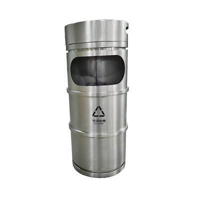 Color Original Silver Stainless Steel Waste Bin Metal Products For Metro Station