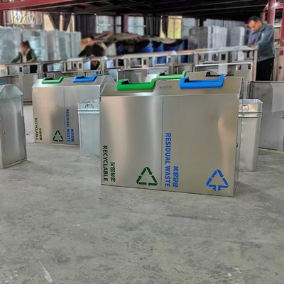 Customized 316L Stainless Steel Trash Bin for Outdoors Street