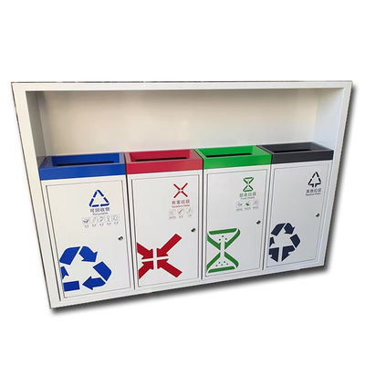 سعر جيد سلة مهملات فرز القمامة من الفولاذ المقاوم للصدأ 304 بتصميم خط الشعر الفضي لمراكز التسوق الانترنت