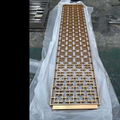 Hollow  Design Stainless Steel Living Room Partition Background Wall Hotel Project Decoration