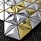 3D مخروط الثلاثي الفولاذ المقاوم للصدأ بلاط الموزاييك لتزيين الجدران JIS الفضة الذهب