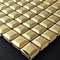 صغير مكعب الذهب PVD الفولاذ المقاوم للصدأ بلاط الموزاييك لتزيين الجدران 30.5x30.5 سم