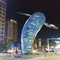 الحوت فن النمذجة في الهواء الطلق الفولاذ المقاوم للصدأ المنحوتات AISI ASTM 201 مع الضوء
