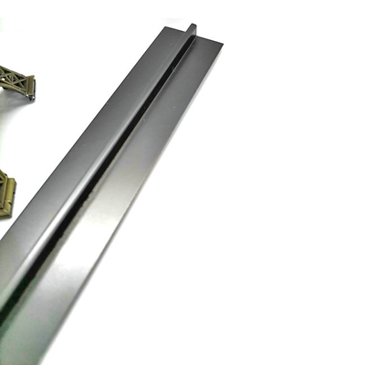 Hairline Brass metal sliver black PVD Coating 0.5mm To 2.0mm Stainless Steel T Channel Trim For Interior Decoration