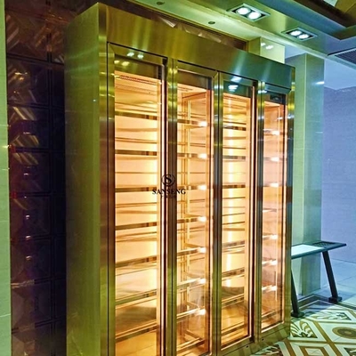 Rose Gold Black Stainless Steel Wine Cabinets Chiller Fridge ASTM 316L 201