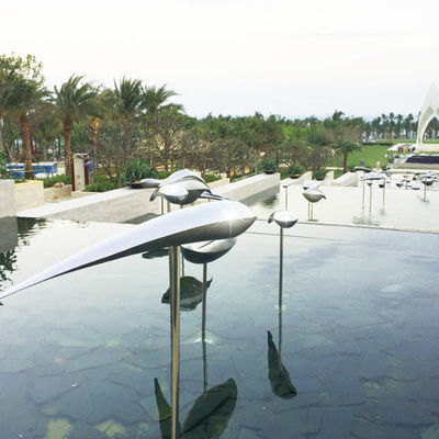 سعر جيد Color Powder Coated Silver Brass 316L Stainless Steel Outdoor Sculpture In Water Fountain الانترنت