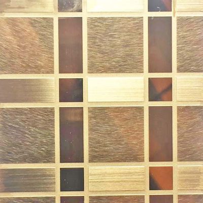 سعر جيد نمط المستطيل الجزئي شعري محفور صفائح الفولاذ المقاوم للصدأ اللون مرآة الانترنت