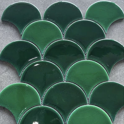 سعر جيد أمريكا الجنوبية الأزرق والأخضر والسماء الزرقاء أنماط fanhaped السيراميك فسيفساء بلاط لتزيين الجدران الانترنت