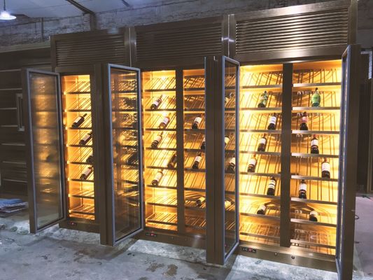 سعر جيد تصميم خاص بحجم مخصص لخزانة النبيذ من الفولاذ المقاوم للصدأ الملون الانترنت