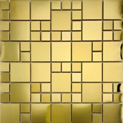 سعر جيد 48 * 48 مللي متر فسيفساء معدنية مربعة من الفولاذ المقاوم للصدأ جميلة لتزيين غرفة طعام فندق المنزل الانترنت