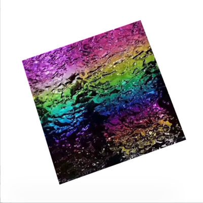 سعر جيد SUS 201 304 316 AFP مطاط بارد 4 * 8ft مرآة ملونة 8K الماء الموجة الفولاذ المقاوم للصدأ ورقة منحدرة لألواح السقف الانترنت