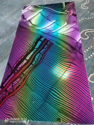 سعر جيد عدة ألوان قوس قزح مرآة الفن ورقة الفولاذ المقاوم للصدأ ملونة 3.0 ملم للزخرفة الانترنت