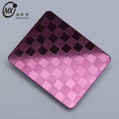 سعر جيد 304 اللون الأرجواني الأرجواني اللوحة الفولاذ المقاوم للصدأ للجدار التصميم الداخلي الانترنت