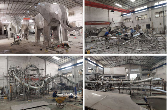 Customized Powder Coated Hollow Out 316L Stainless Steel Sculpture For Square Plaza