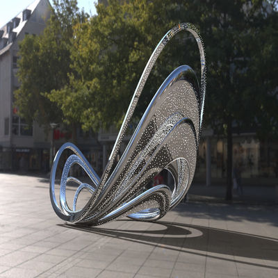 Customized Powder Coated Hollow Out 316L Stainless Steel Sculpture For Square Plaza