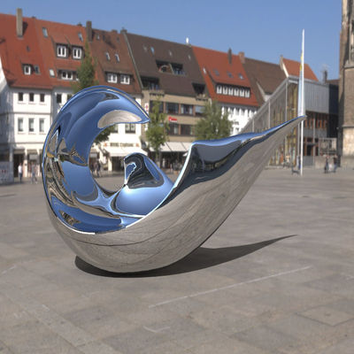 Customized Powder Coated Hollow Out 316L Stainless Steel Sculpture For Square Plaza