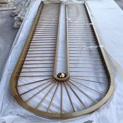 سعر جيد لون البرونز المفرش الشعر ليزر قطع 304 الفولاذ المقاوم للصدأ الحائط المعدني الشاشة للزخرفة الفندقية الانترنت