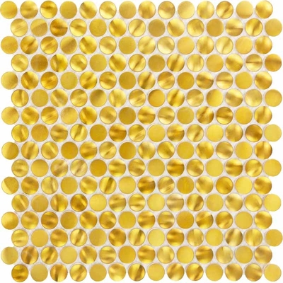 Round Shape Gold Color Stainless Steel Mosaic Tile For Wall Background (شكل مستدير ذهبية لون مستحيل الفولاذ)