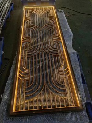 Laser Cutting Gold 201 304 Hairline Stainless Steel Screen Partition Room Divider