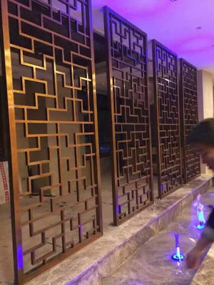 Laser Cutting Gold 201 304 Hairline Stainless Steel Screen Partition Room Divider