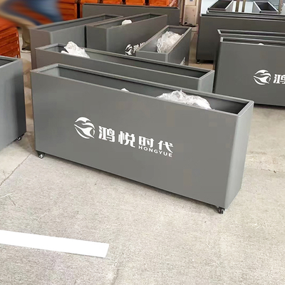 OUTDOOR DURABLE METAL FLOWER POT COMMERCIAL GRADE LARGE METAL PLANTER BOX FOR CAFE AND RESTAURANT