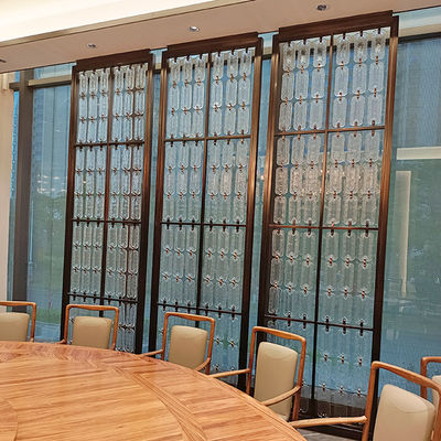 سعر جيد مقسم غرف من الفولاذ المقاوم للصدأ باللون البرونزي مع تصميم زجاجي مخصص الانترنت