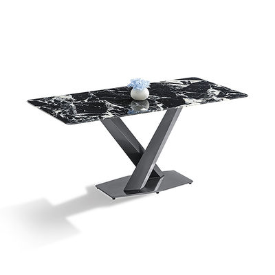 سعر جيد طاولة طعام حديثة من الحجر المتصاعد الأسود من الصلب المقاوم للصدأ الانترنت