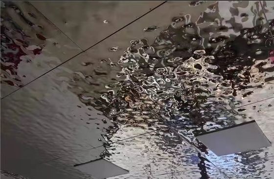الفضة متعددة الألوان 316L 1.2MM سمك المرآة موجة المياه الموجة ألواح الفولاذ المقاوم للصدأ مع قشرة العسل