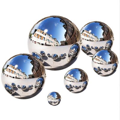 Outdoor &Indoor 201 304  Colorful Mirror Polished  Hollow Stainless Steel Sculpture Circular Decorative Ball