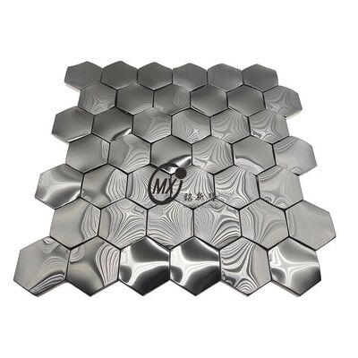 الفسيفساء من الفولاذ المقاوم للصدأ ذات المرآة السوداء المتميزة - سمك 3 مم 300x300 مم أوراق لتزيين الداخلية