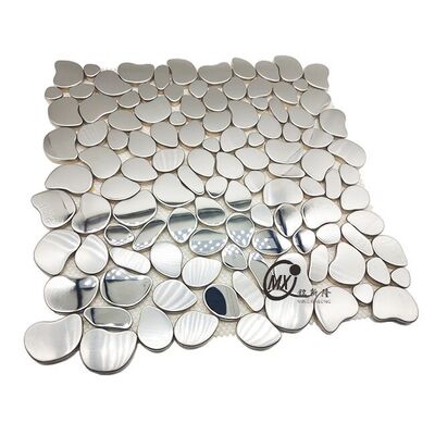 بلاط الفضة المزخرفة المعدنية ذات الشكل الحجري - لمشاريع تزيين الجدران في غرفة المعيشة / الحمام / غرفة الطعام / الفندق