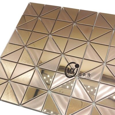 سعر جيد European & American Style Export-Grade Metal Mosaic Stainless Steel Mosaic Waterproof Wall Material For Bathroom Vanity Area الانترنت
