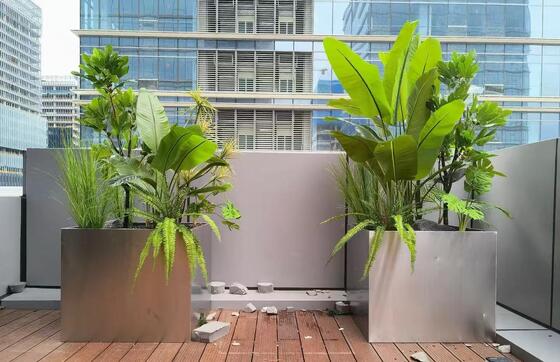 سعر جيد زراعة مستطيلة من الفولاذ المقاوم للصدأ بدرجة فندق فاخرة مع خيار إضاءة LED الانترنت