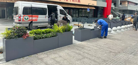 سعر جيد صندوق زراعة ذاتي السقي من الفولاذ المقاوم للصدأ مع نظام ري مخصص الانترنت